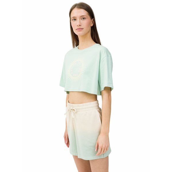 Koszulka, crop top damski 4FWSS24TTSHF1266 4F - mięta
