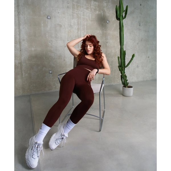 Legginsy bezszwowe damskie Rib Seamless Carpatree - Double Cream Yellow