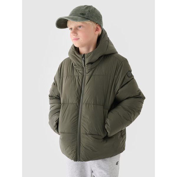 Kurtka puchowa chłopięca TDJAM463 4F - khaki