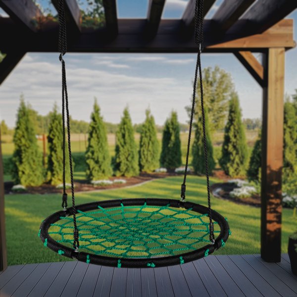 Huśtawka ogrodowa, bocianie gniazdo XXL Net Outtec - black/green