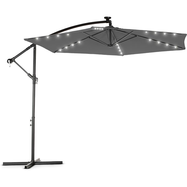 Parasol ogrodowy Modern LED 350cm Luverno - szary
