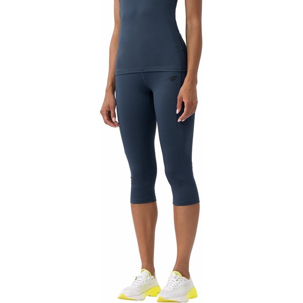 Legginsy damskie 4FAW23TFTIF152 4F - denim