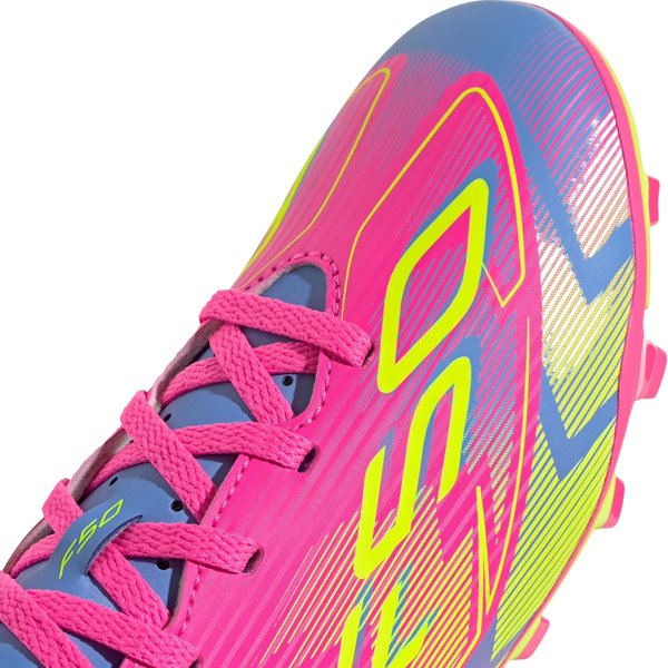 Buty piłkarskie, korki F50 Club FG/MG Jr Adidas - Lucid Pink/Lucid Lemon/Blue Fusion