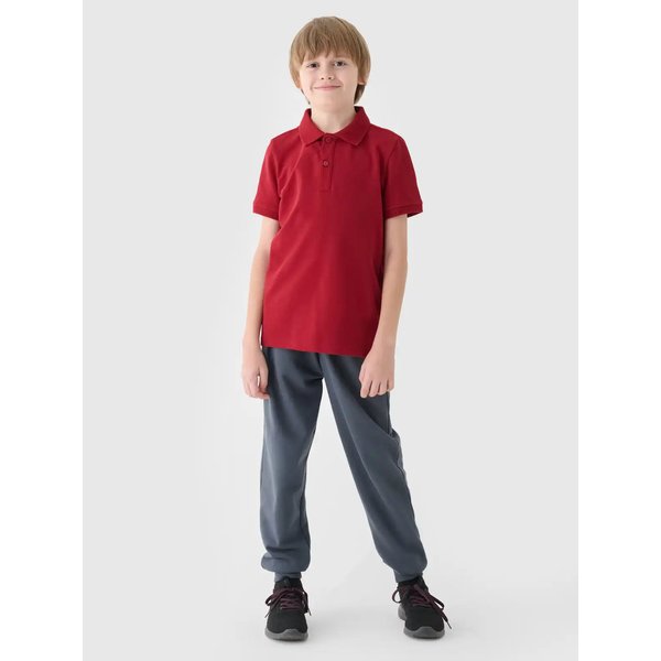Koszulka chłopięca polo TPTSM478 4F - ciemna czerwień