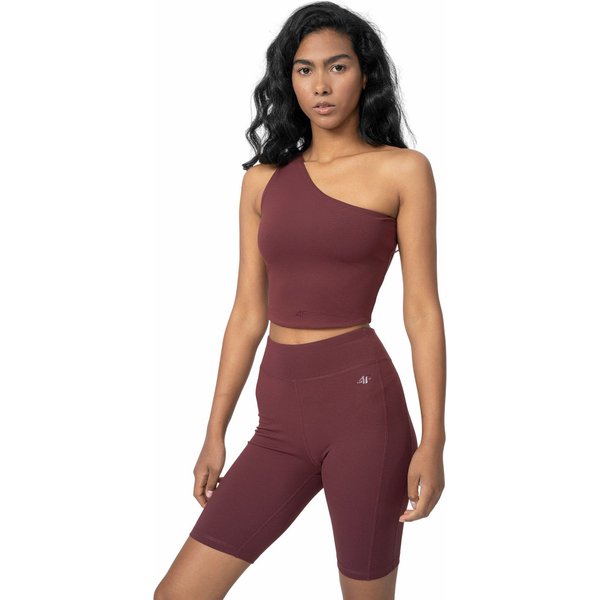 Bezrękawnik, crop-top damski 4FSS23TTSHF335 4F - fioletowy