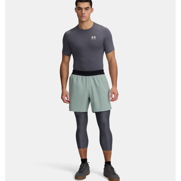 Legginsy męskie HeatGear 3/4 Under Armour - szare/srebrne