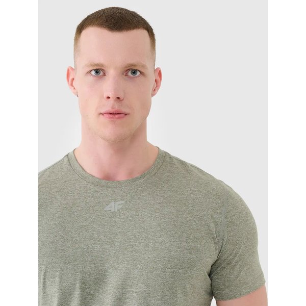 Koszulka męska TFTSM1344 4F - oliwkowy melanż