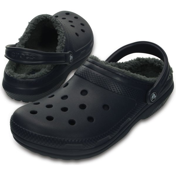 Chodaki Classic Fuzz-Lined Clog Crocs - navy/charcoal