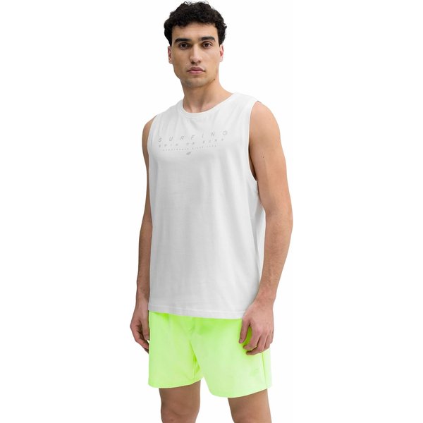 Bezrękawnik, tank top męski 4FSS23TTSHM368 4F - biała