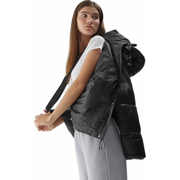 Kurtka puchowa damska 4FAW23TDJAF231 4F - głęboka czerń