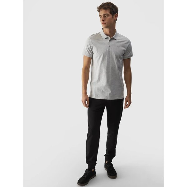 Koszulka męska polo 4FWMM00TPTSM316 4F - chłodny jasny szary melanż