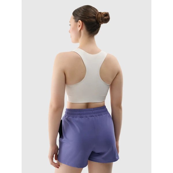 Biustonosz sportowy damski USBAF152 4F - złamana biel
