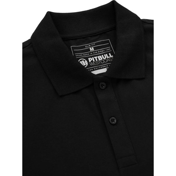 Koszulka męska polo Jersey Small Logo Pitbull West Coast - czarna
