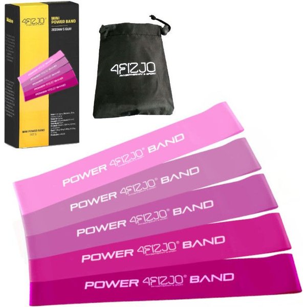 Zestaw gum oporowych do ćwiczeń mini power band 5szt 4Fizjo
