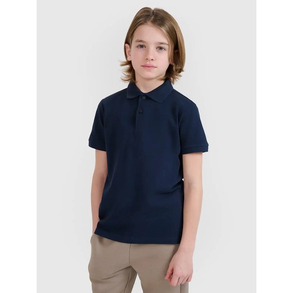 Koszulka chłopięca polo TPTSU513 4F - granat