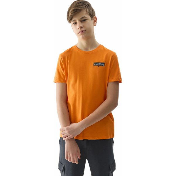 Koszulka chłopięca 4FJWSS24TTSHM1131 4F - pomarańcz