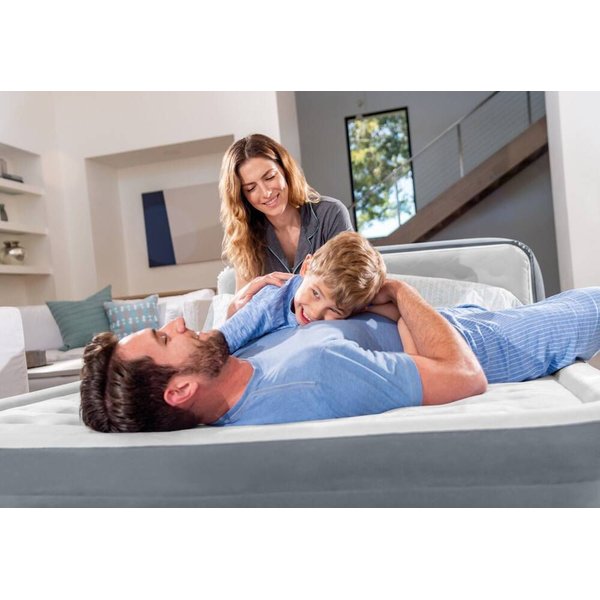 Materac 2-osobowy z zagłówkiem i pompką Plush Queen 152x236x46cm Intex