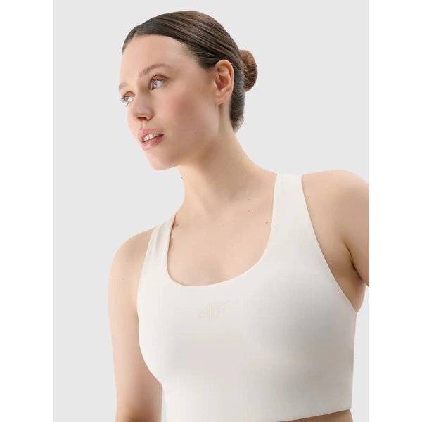 Biustonosz sportowy damski USBAF152 4F - złamana biel