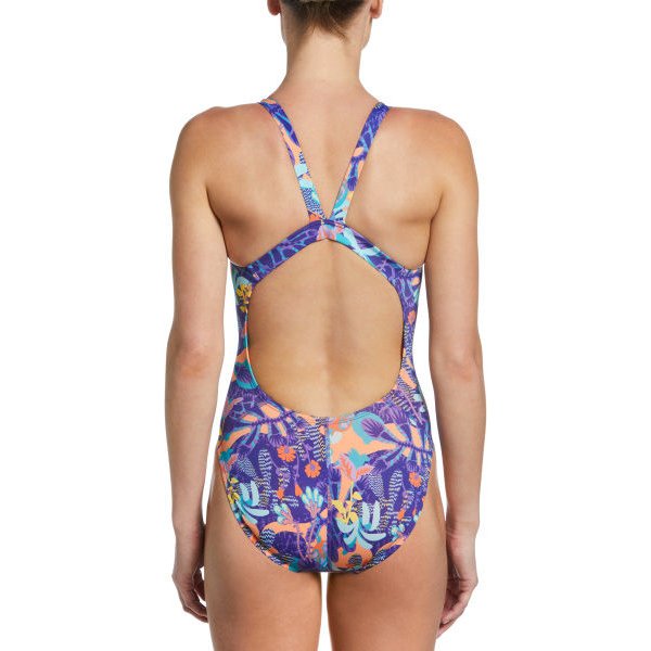 Strój kąpielowy damski Multiple Print Nike Swim - purple/blue