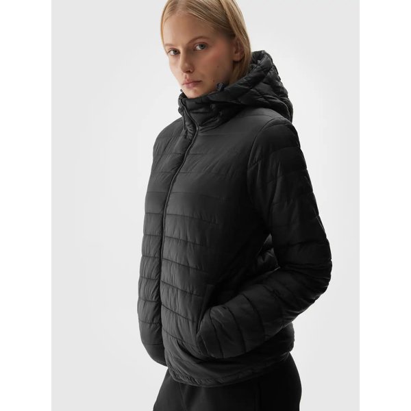 Kurtka puchowa dwustronna damska TDJAF471 4F - antracyt