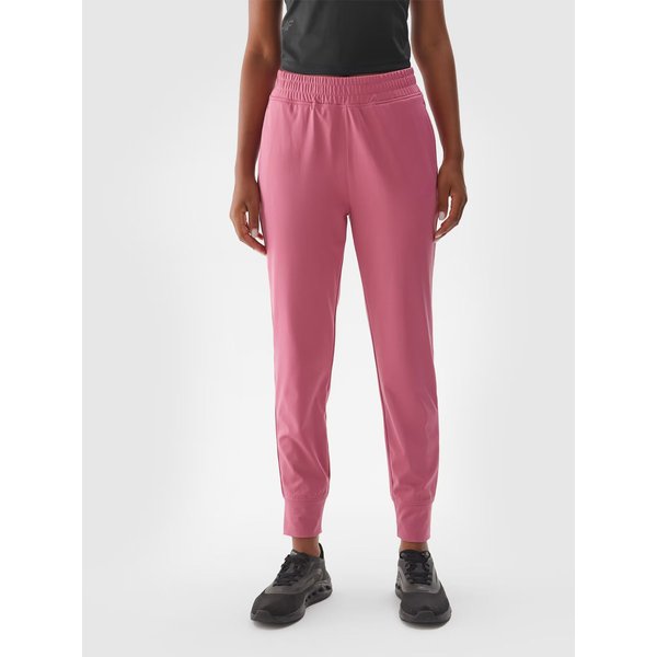 Spodnie dresowe damskie TFTRF689 4F - ciemny róż