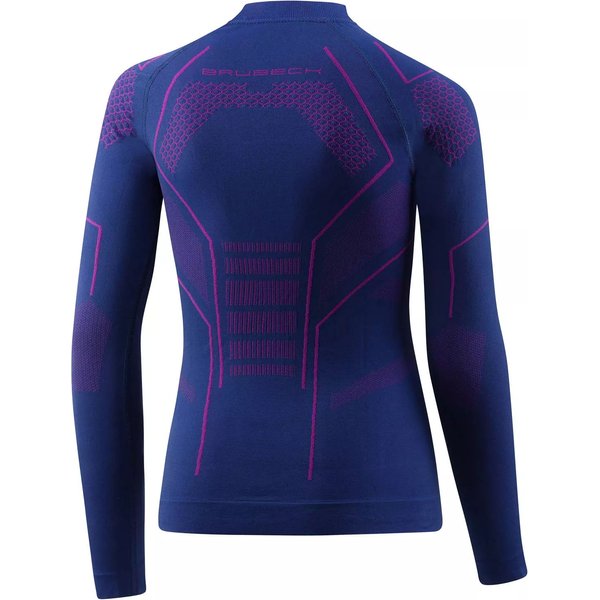 Koszulka termoaktywna juniorska Thermo Junior Brubeck - jeansowy/fioletowy