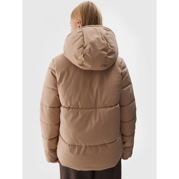 Kurtka puchowa damska TDJAF473 4F - beż