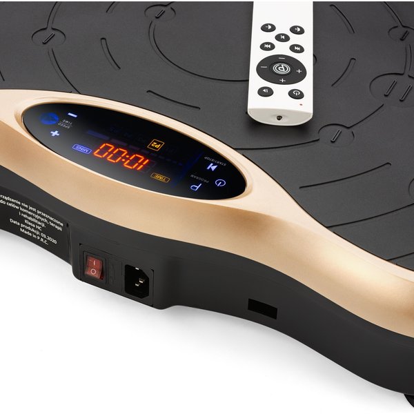 Platforma wibracyjna do ćwiczeń XP500 z pilotem Gymtek - złota