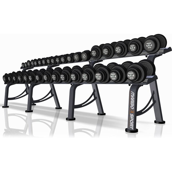 Zestaw hantli stałych 4,5-39,5 kg ze stojakiem Marbo