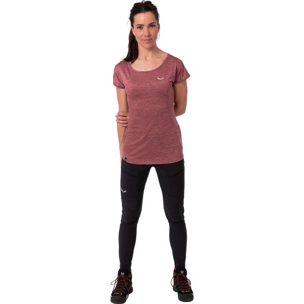 Koszulka damska Puez Melange Dry S/S Tee Salewa - etruscan red melange