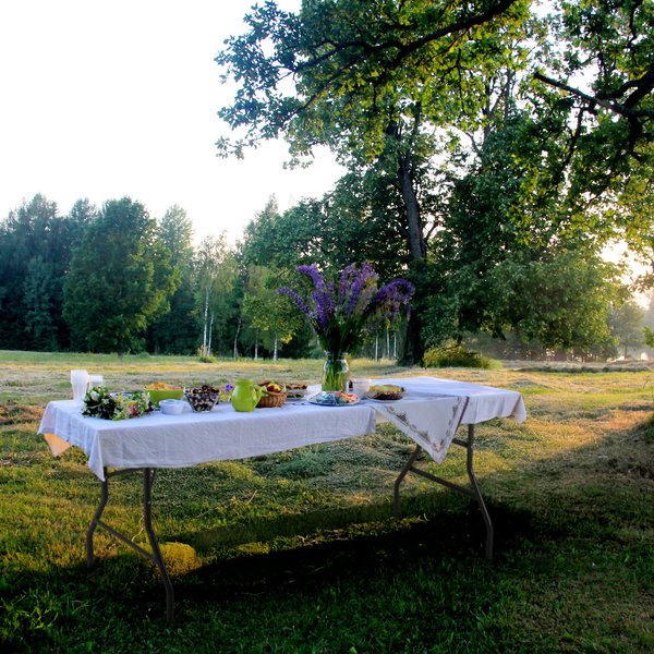 Stół cateringowy, bankietowy rozkładany 180cm Outtec - biały
