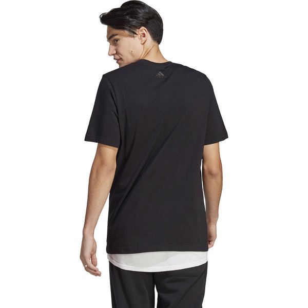Koszulka męska Essentials Single Jersey Linear Embroidered Logo Tee Adidas - czarna