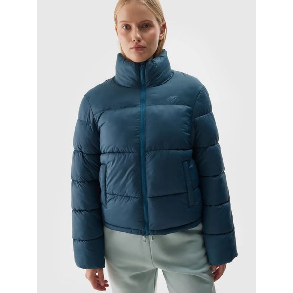 Kurtka puchowa damska TDJAF469 4F - morska zieleń