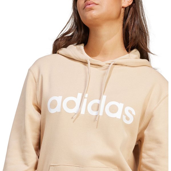 Bluza damska Essentials Linear Hoodie Adidas - beżowy