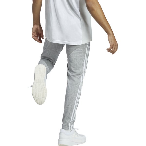 Spodnie dresowe męskie Essentials Stingle Jersey Tapered Open Hem 3-Stripse Adidas - szare