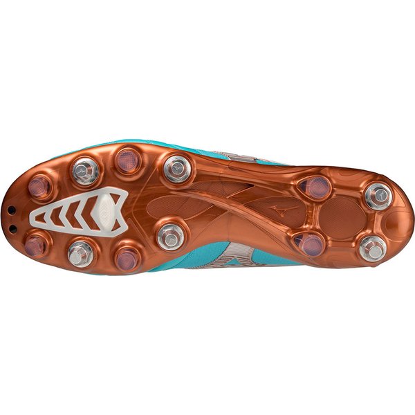 Buty piłkarskie, korki Morelia Neo III Beta Mizuno - turkusowe/złote