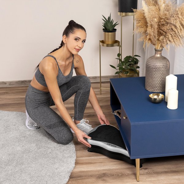 Platforma wibracyjna z pilotem Gymtek - srebrna