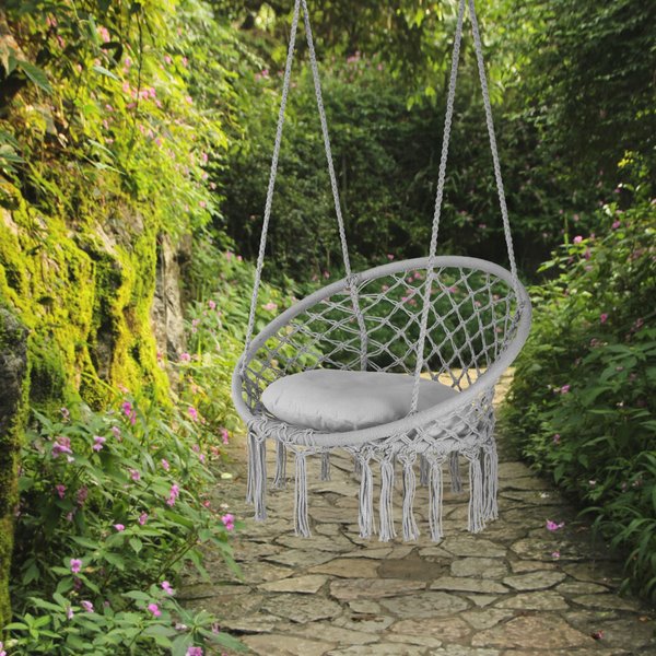 Huśtawka bocianie gniazdo boho XXL Cloud Outtec - szary