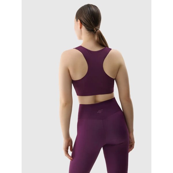 Biustonosz sportowy damski USBAF152 4F - ciemny fiolet