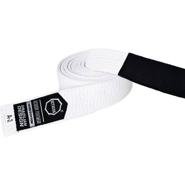 Pas do brazylijskiego jiu jitsu z panelem Octagon - biały