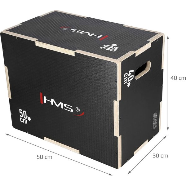 Skrzynia plyometryczna drewniana, crossfit DSCO3 HMS