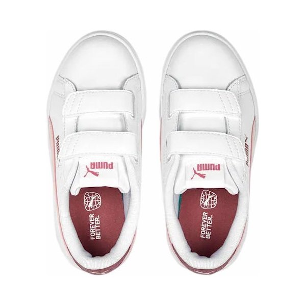 Buty Smash 3.0 L V PS Jr Puma - białe/różowe