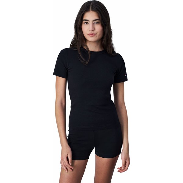 Koszulka damska C Logo Patch Crewneck Legacy Champion - czarny