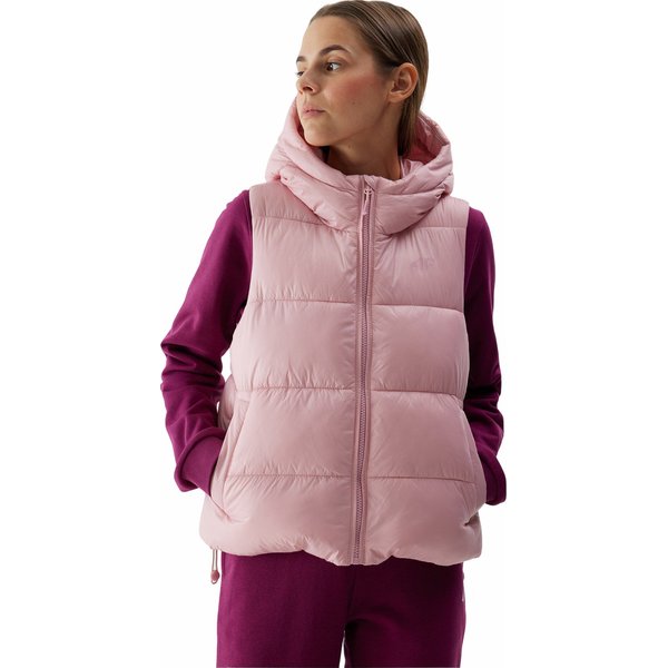Kamizelka puchowa damska 4FWSS24TVJAF112 4F - jasny róż