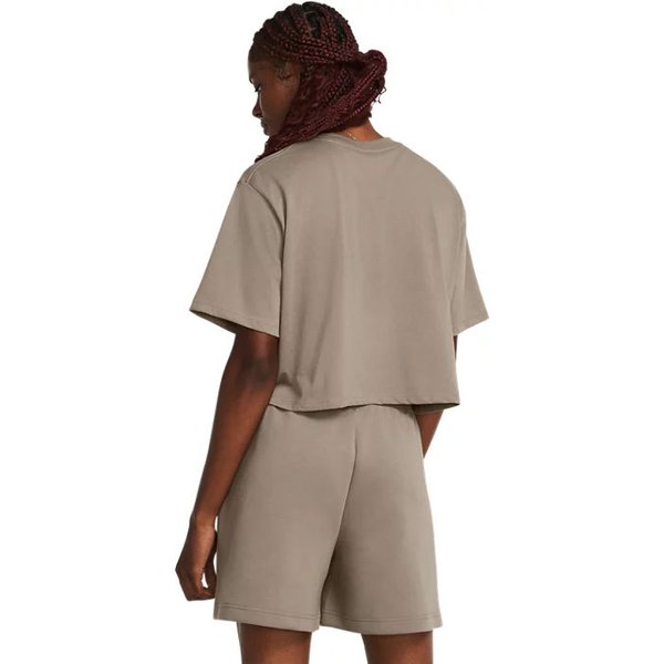 Koszulka damska Campus Boxy Crop Under Armour - brązowa