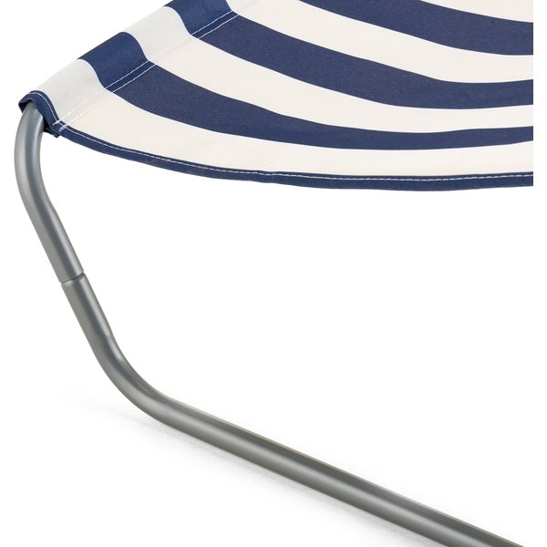 Leżak plażowy, ogrodowy Outtec - paski granatowy/biały