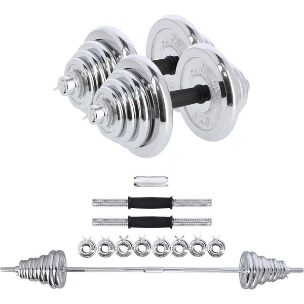 Zestaw hantli chromowanych w walizce STC55 55kg HMS