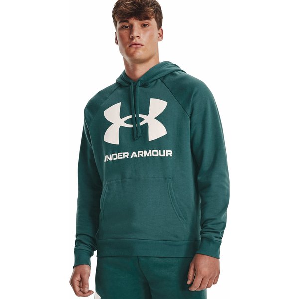 Bluza męska Rival Fleece Big Logo Hoodie Under Armour - Coastal Teal / Onyx White