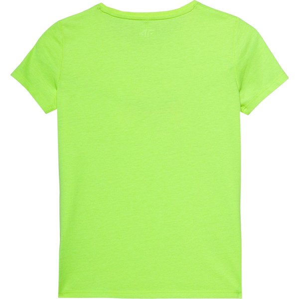 Koszulka dziewczęca 4FJWSS24TTSHF1152 4F - jasny żółty neon