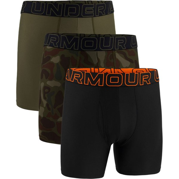 Bokserki męskie Perf Tech Nov 6in 3 pary Under Armour - Marine OD Green / Black